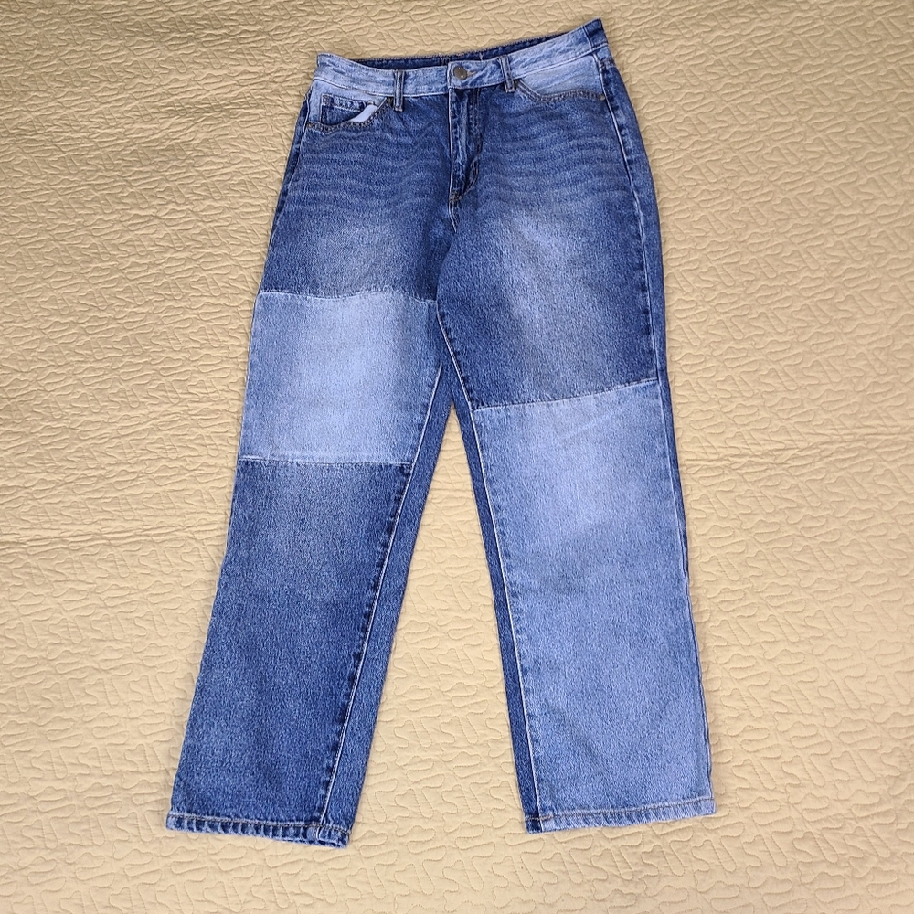 Gilded Intent Patchwork 90s Straight Denim Jeans … - image 4
